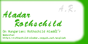 aladar rothschild business card